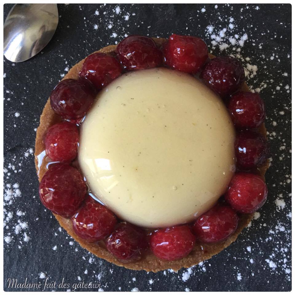Tarte framboises, vanille