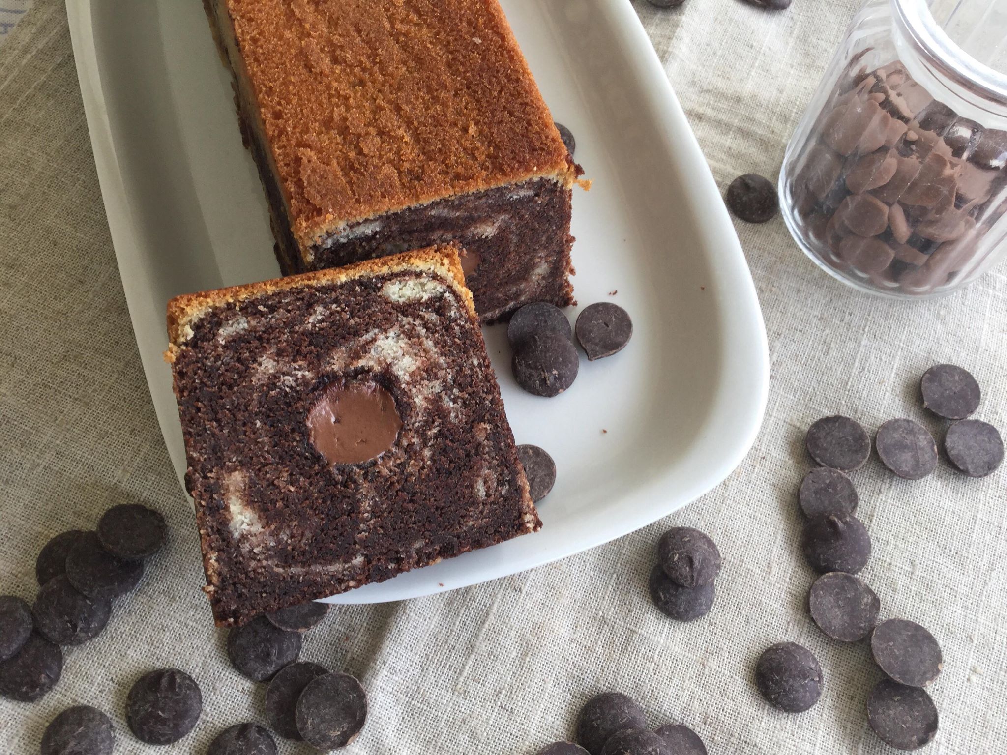 Marbré avec insert à la pâte à tartiner