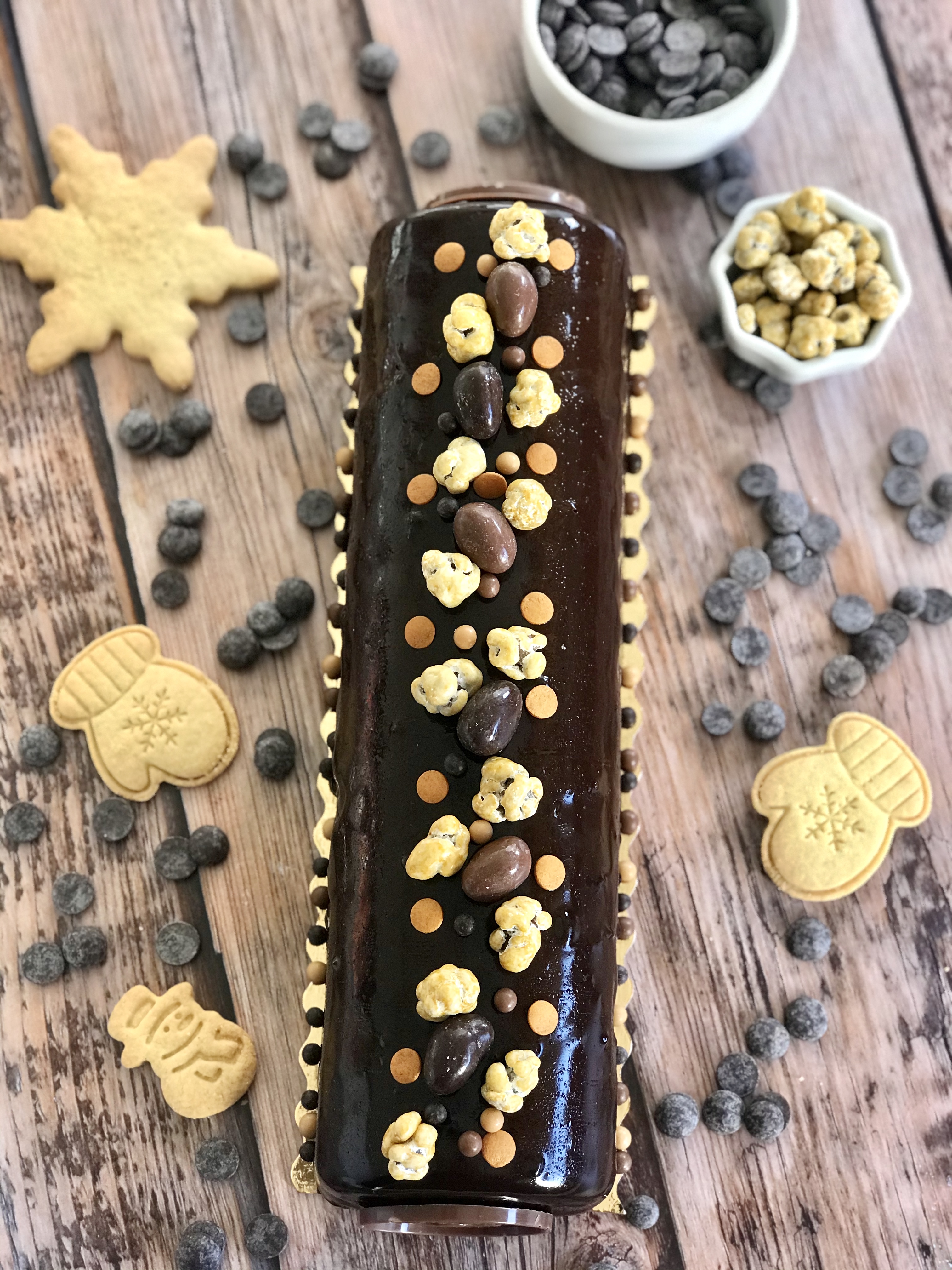 Bûche chocolat noisette