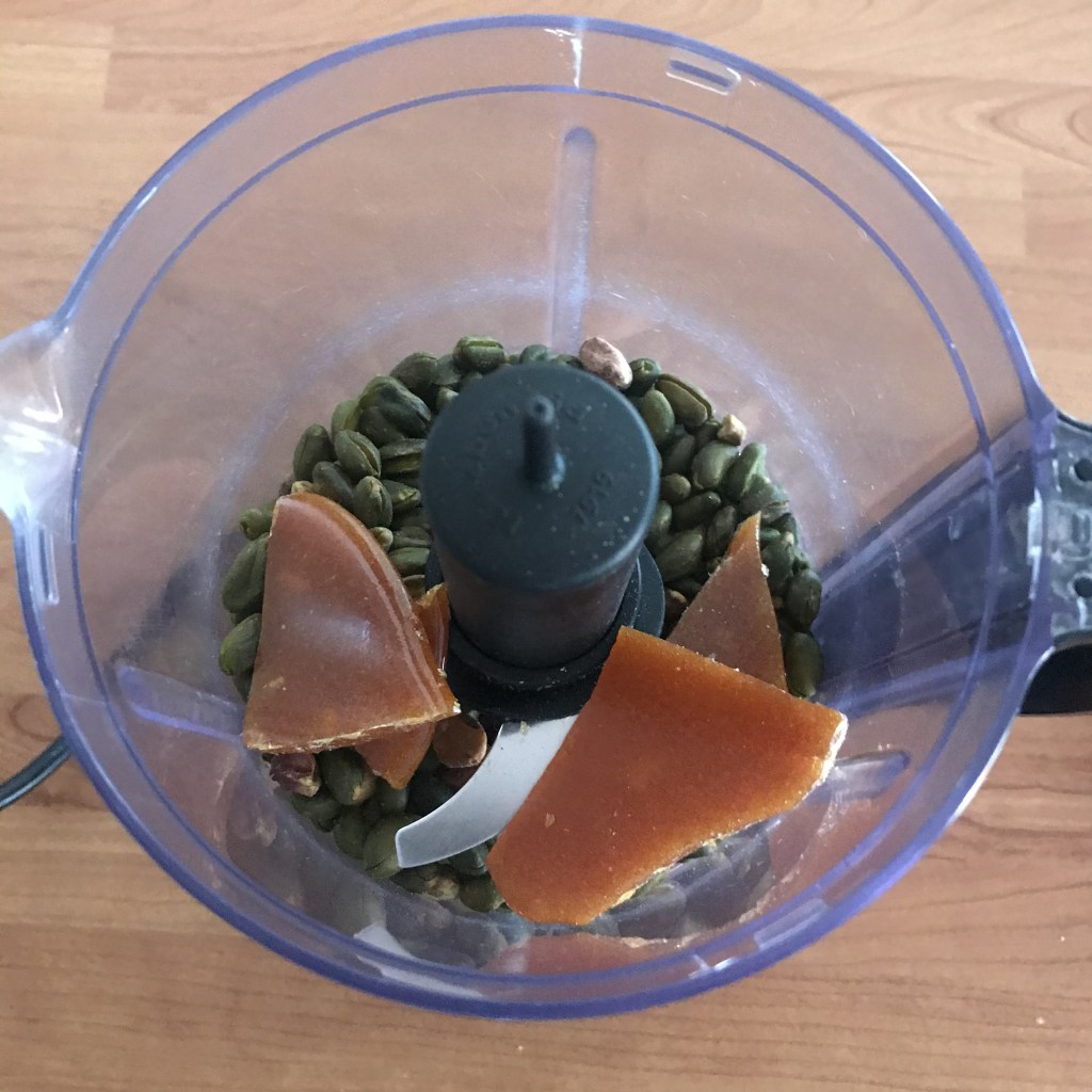 pistache et caramel dans un blender