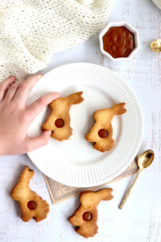 Sablés fourrés caramel forme lapin